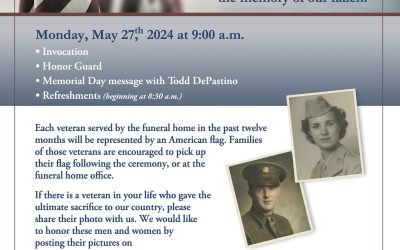 Join us this Memorial Day on May 27 at 9:00 a.m.