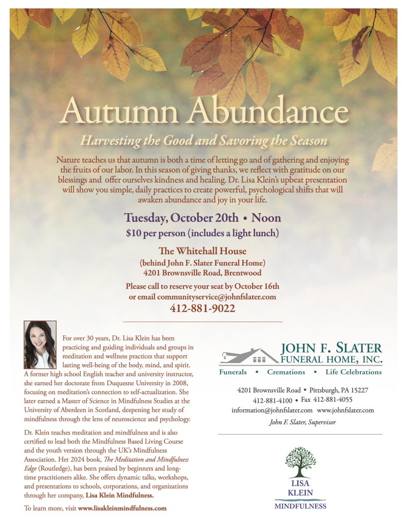 Autumn Abundance - Harvesting the Good and Savoring the Season with Dr. Lisa Klein