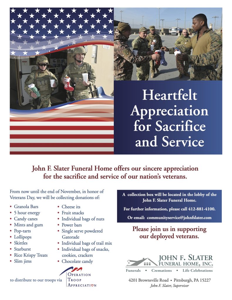 Military Donations flyer