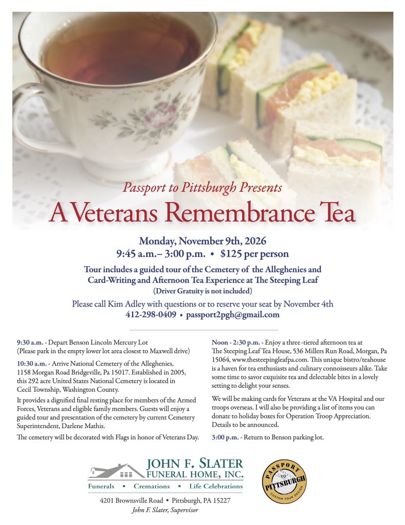 A Veterans Remembrance Tea on November 9